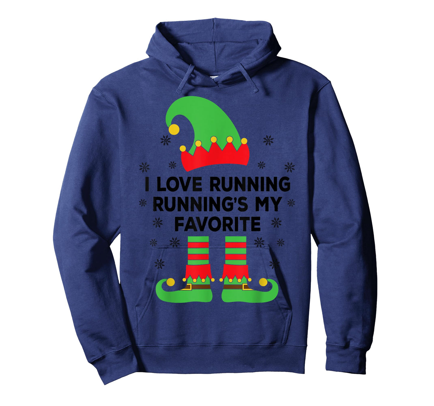I Love Running Running's My Favorite Running Elf Christmas T-Shirt