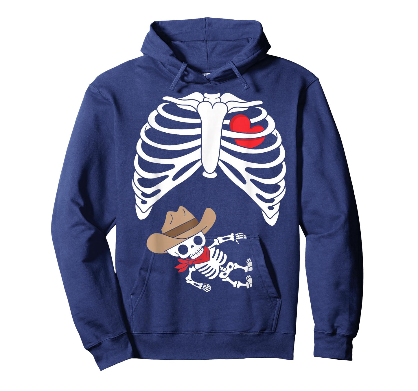 Baby Pregnancy Halloween Skeleton Xray Cowboy Boy Pregnant T-Shirt