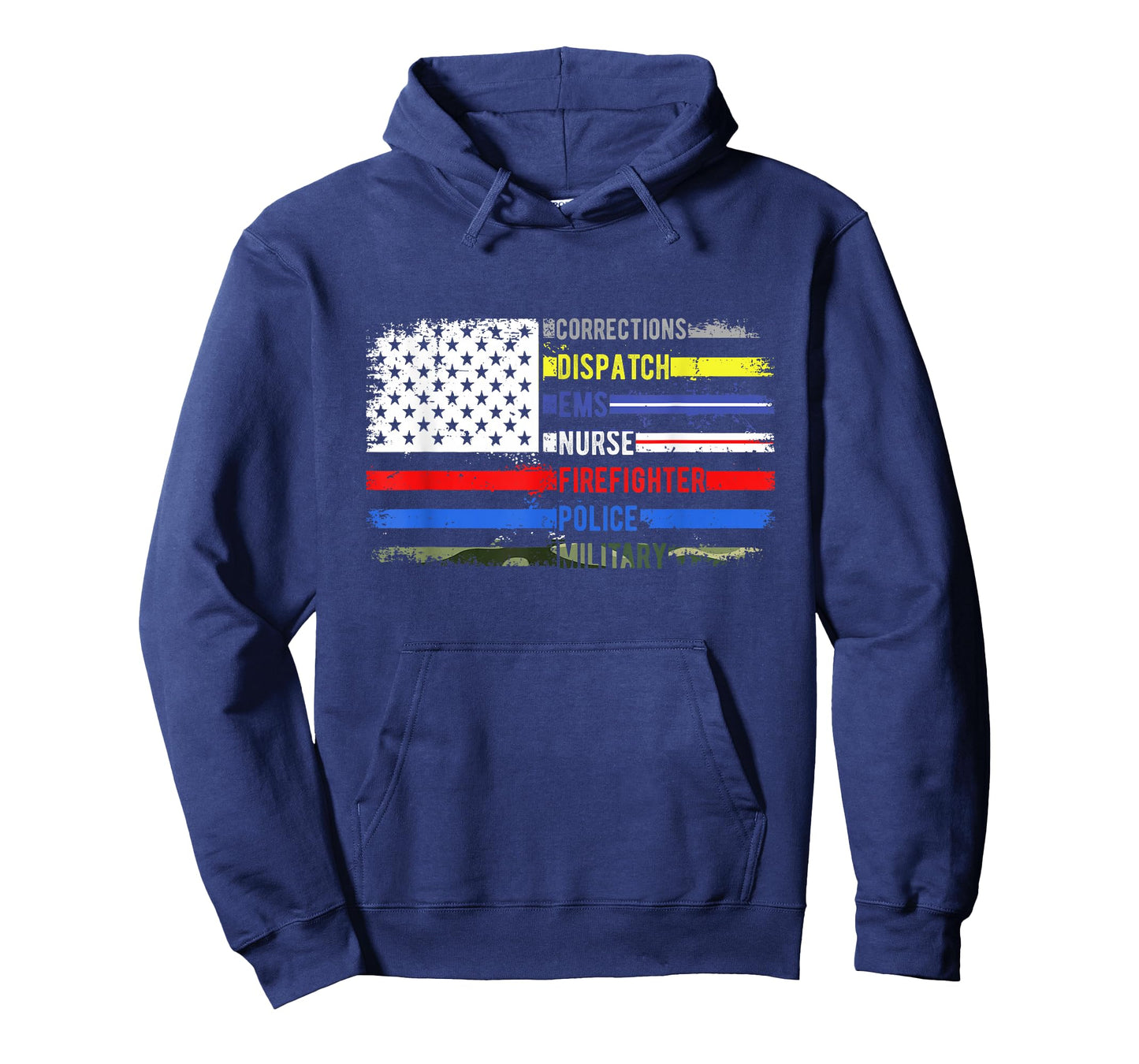 CORRECTIONS DISPATCH EMS NURSE FIREFIGHTER POLICE Patriot T-Shirt