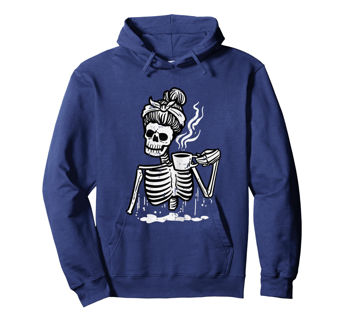 Halloween Skeleton Messy Bun Coffee Funny Costume Mom Women T-Shirt