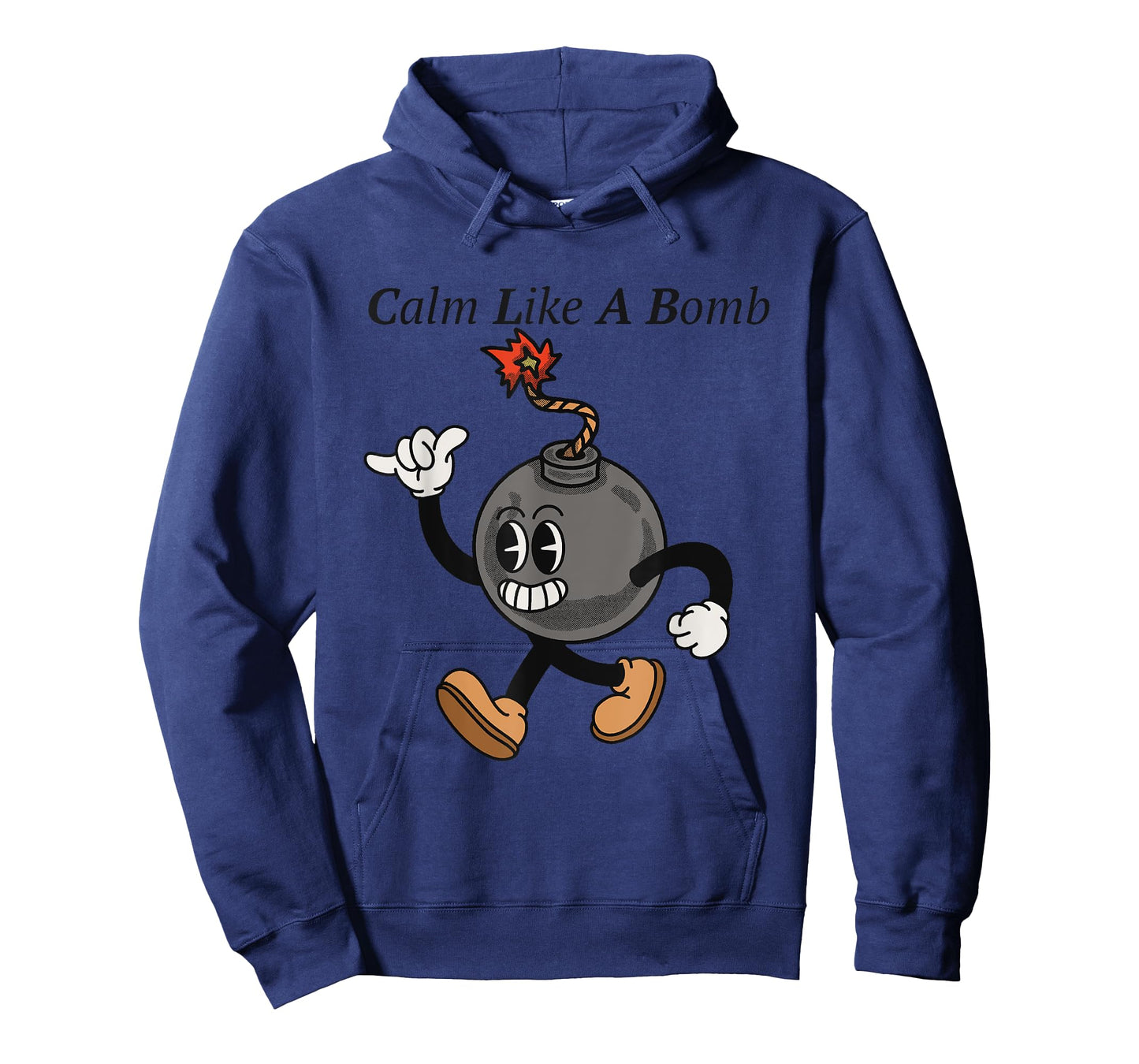Laughing Revolution T-Shirts - Calm Like A Bomb - Funny Rubber Hose Retro Cartoon T-Shirt