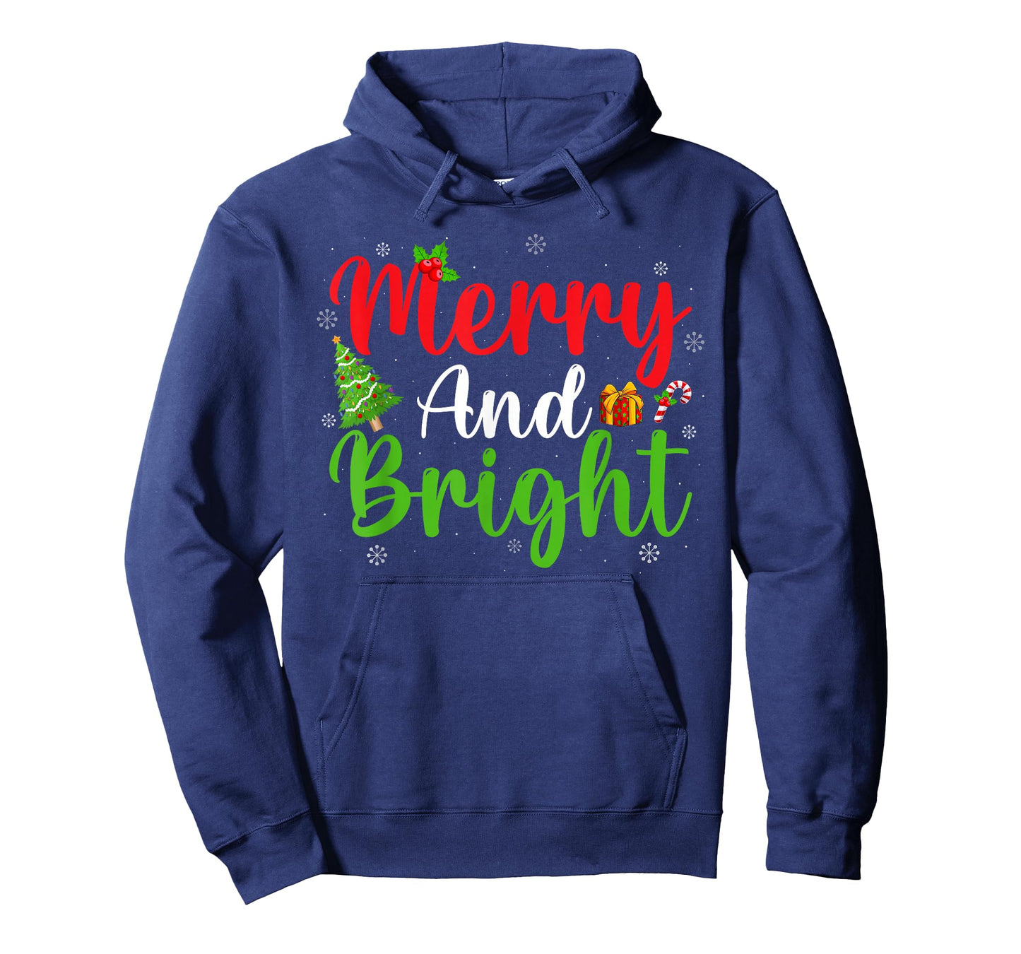 Merry and Bright Xmas Lights Family Men Women Christmas T-Shirt