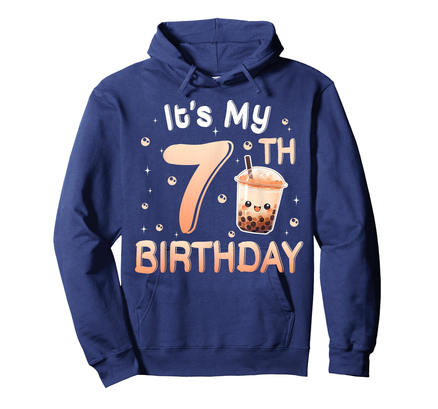 It's My 7th Birthday Bubble Boba Tea Party 7 Year Old Girl T-Shirt