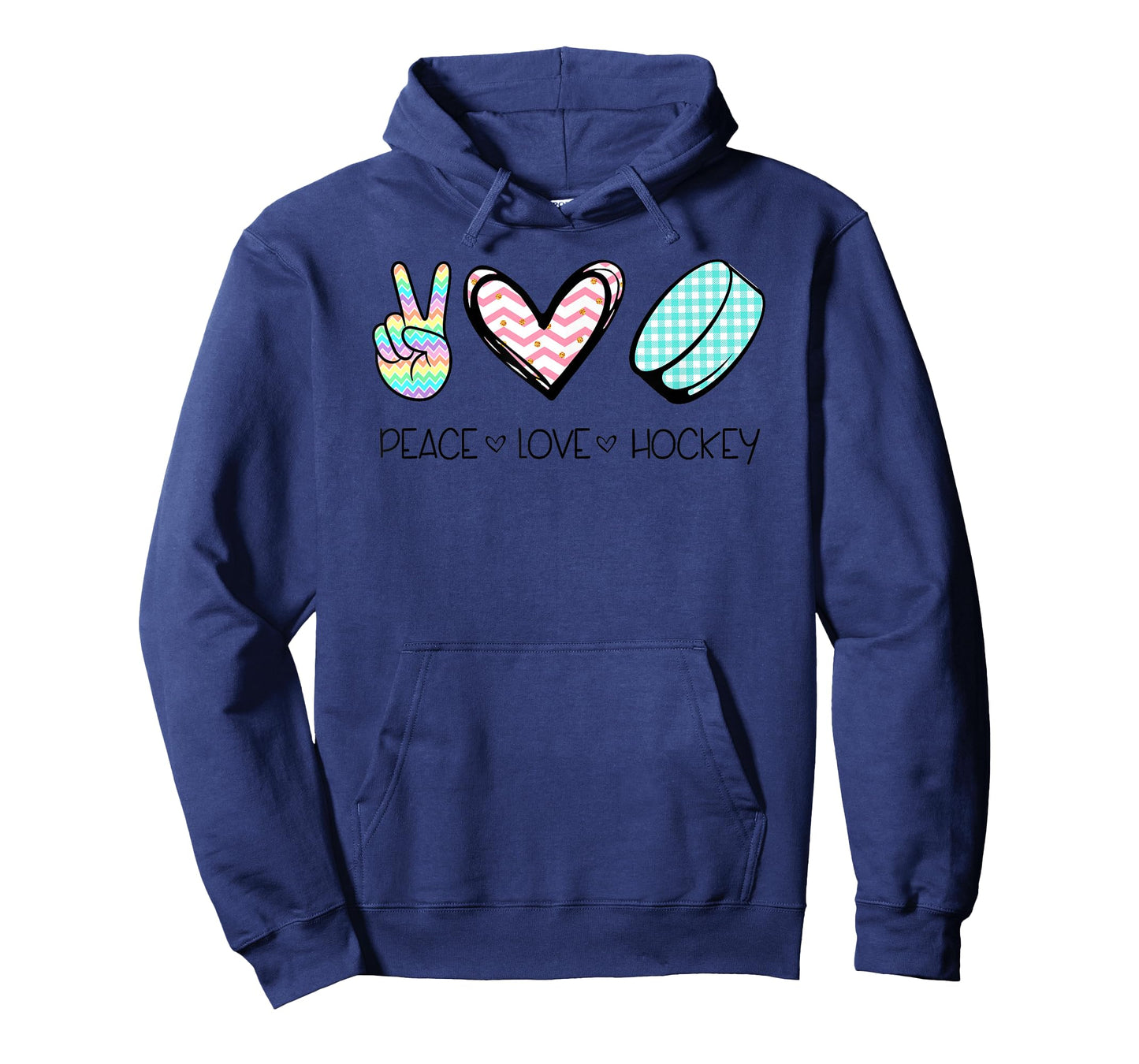 Peace Love Hockey Cute Design for Women Teen Girls T-Shirt