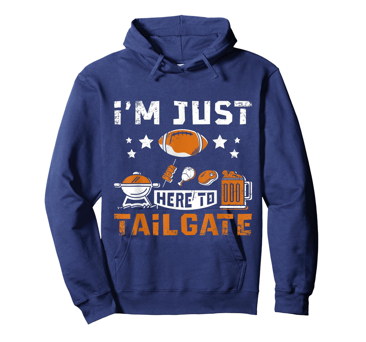Football Fan Tailgate Party Sports Apparel I'm Just Here to Tailgate T-Shirt - Black, Small, Unisex-Adults, Short Sleeve, Classic Fit, Cotton 60% Polyester 40%