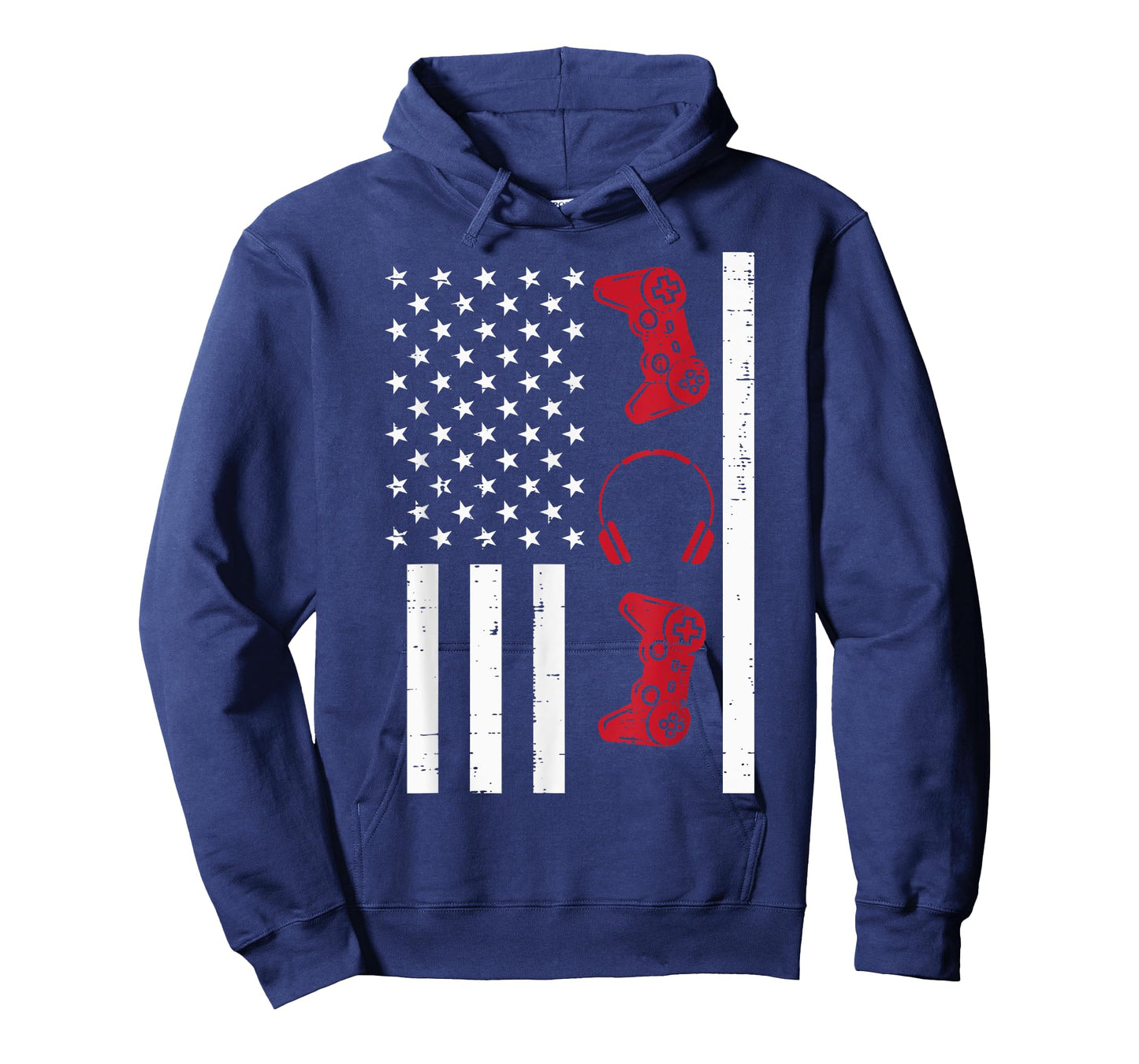 US Flag Gamer Controller 4th Of July Patriot Boys Kids Men T-Shirt