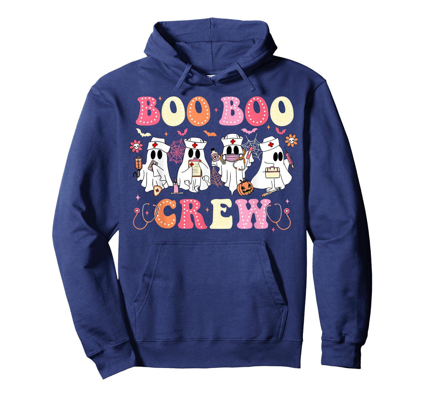 Funny Boo Boo Crew Nurse Ghost Women Halloween Nurse Groovy T-Shirt