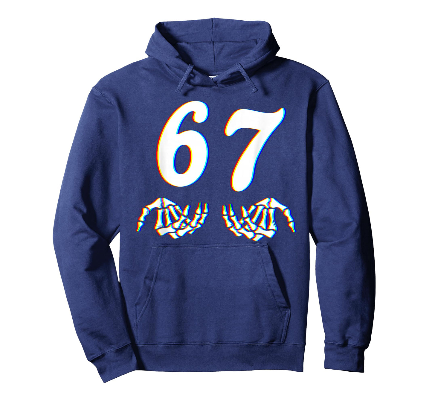 Funny Six Seven 6 7 Meme 67 Skeleton Hand Halloween Costume T-Shirt