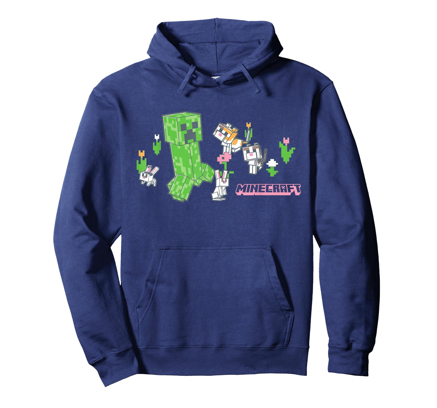 Minecraft Creeper With Bunnies And Cats Pixel Garden T-Shirt
