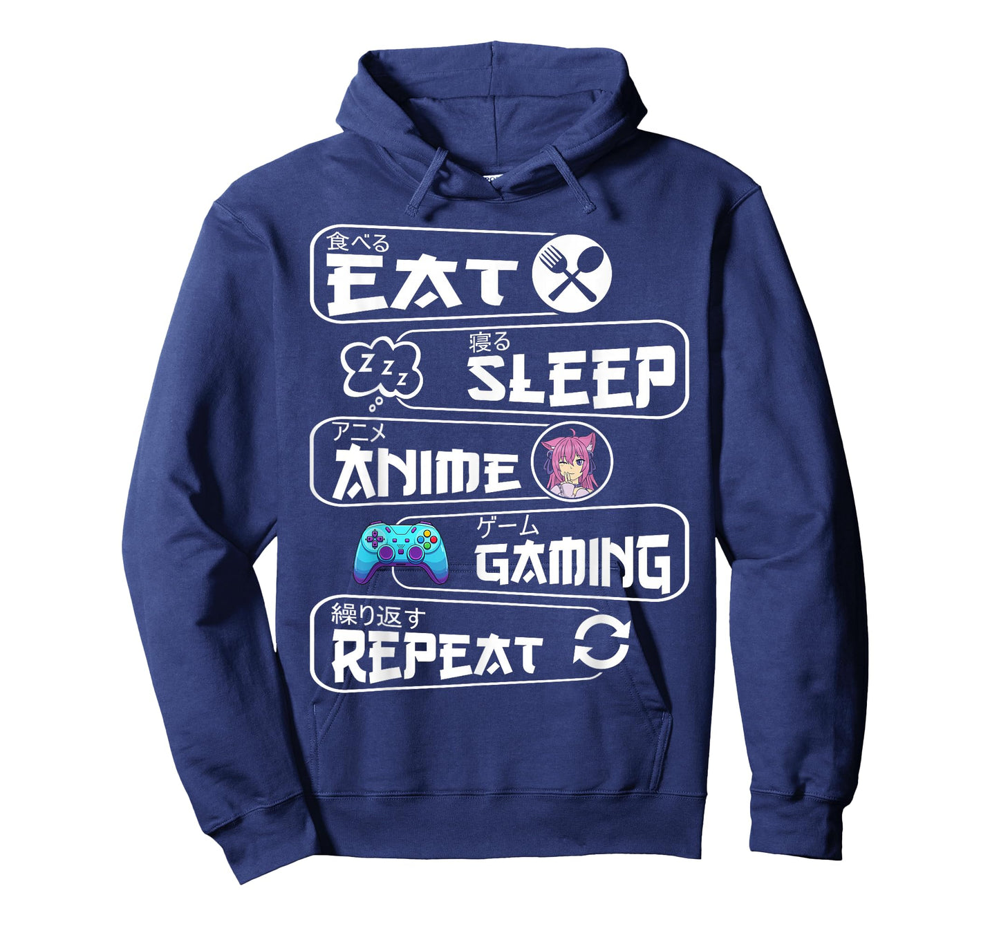 Eat Sleep Anime Gaming Shirt Repeat Kawaii Anime Gamer T-Shirt