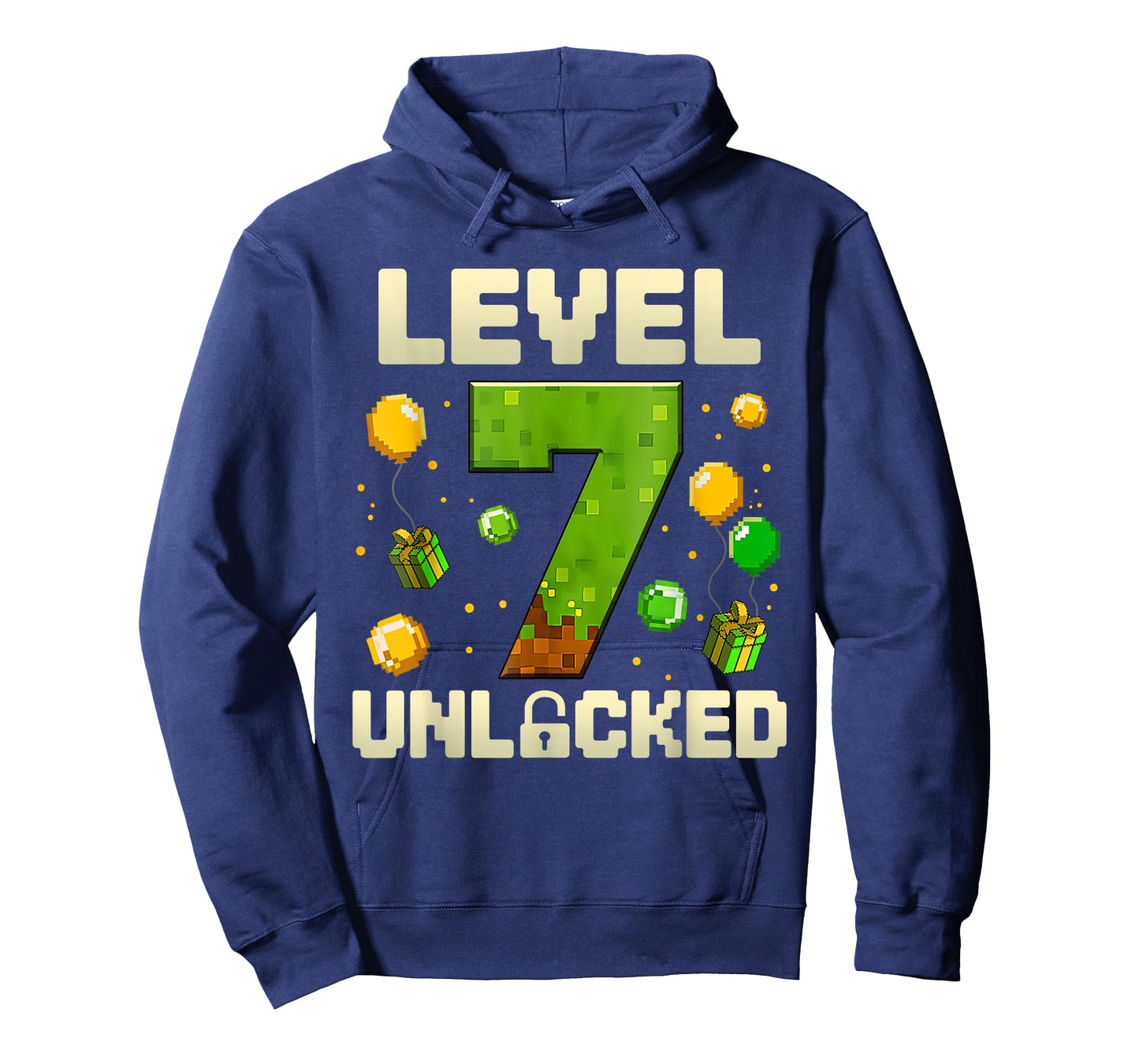 Birthday Boy Shirt Level 7 Unlocked 7th Birthday Game Pixel T-Shirt
