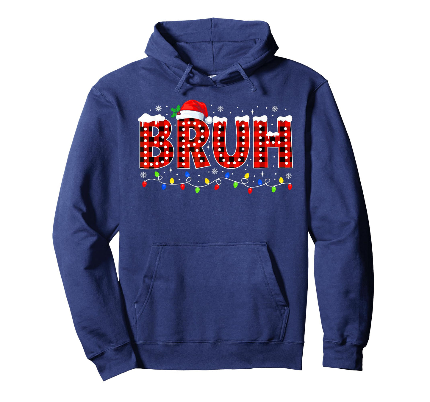 Bruh Christmas Boys Teens Kids Santa Hat Family Xmas Pajama T-Shirt