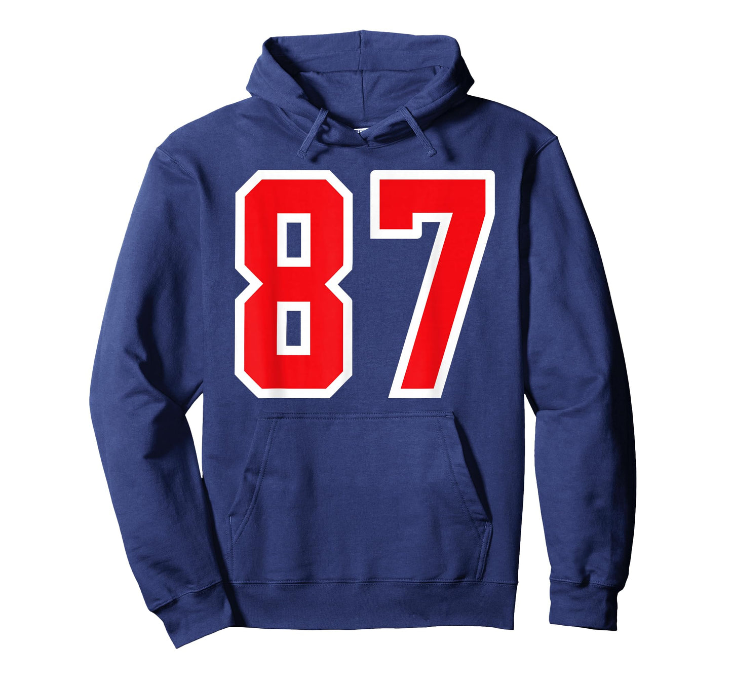 Number #87 White Red Varsity Number T-Shirt