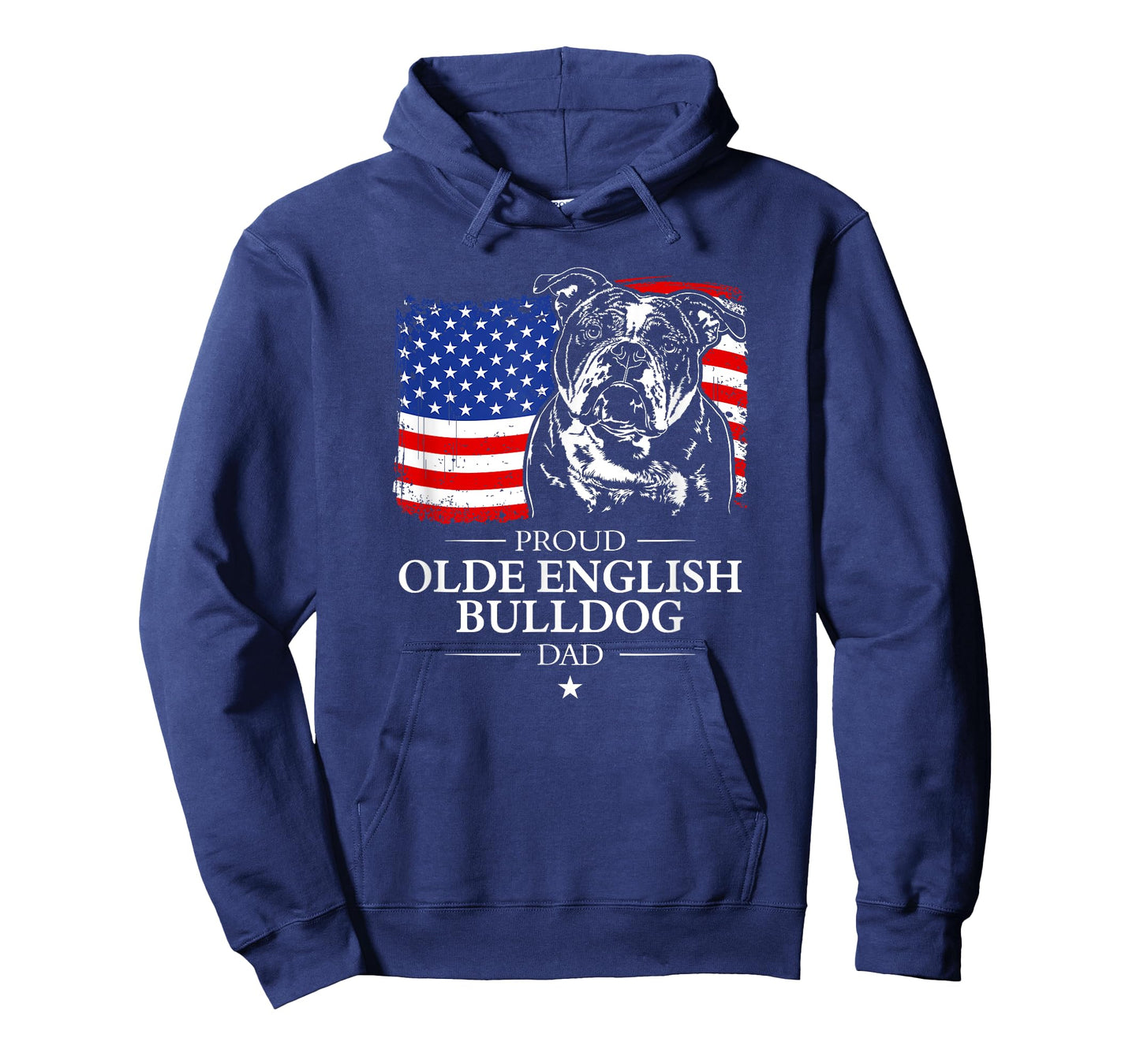 Proud Olde English Bulldog Dad American Flag patriotic dog Men T-Shirt