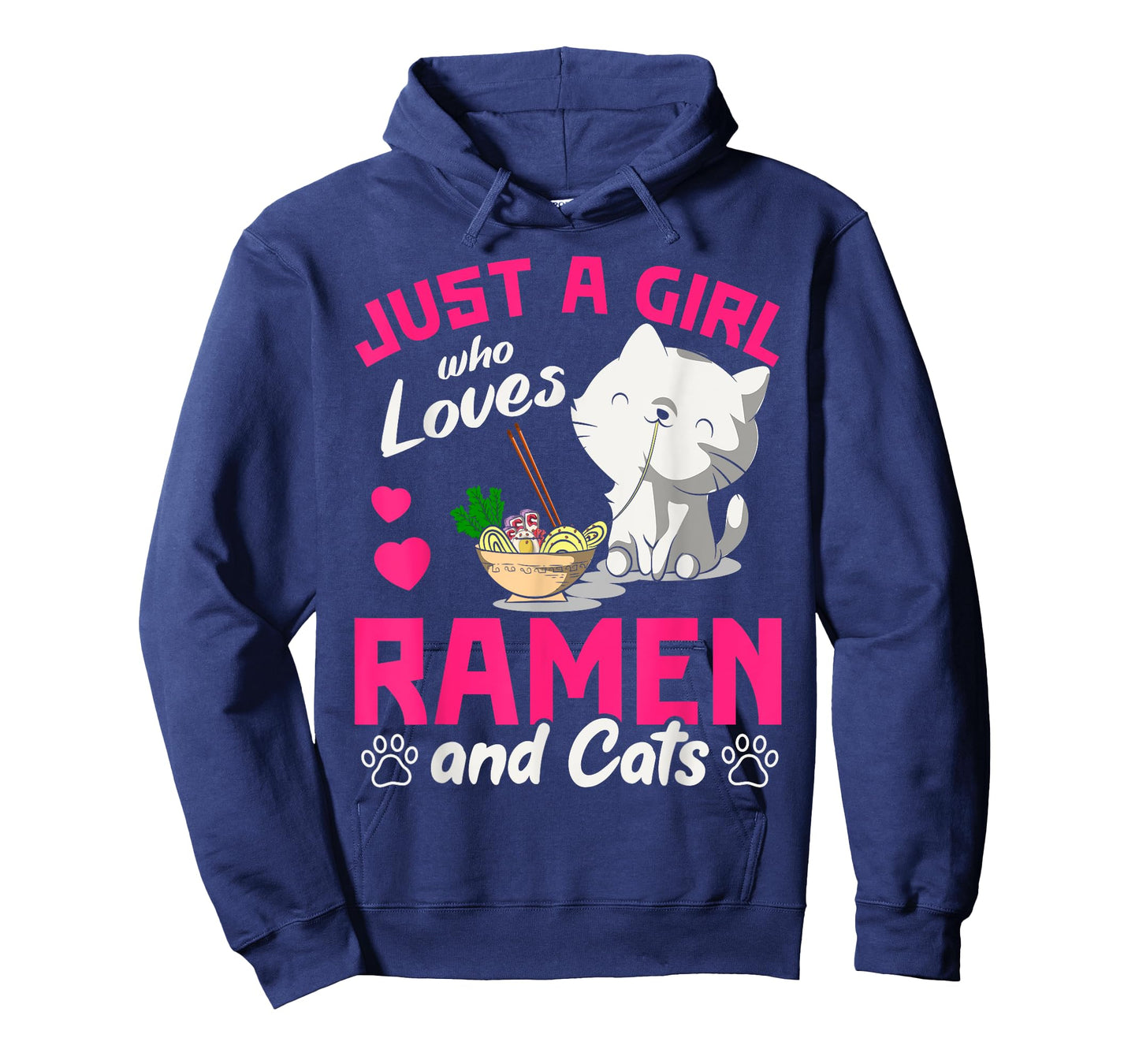 Just A Girl Who Loves Ramen And Cats Cute Animal Gift Ramen T-Shirt