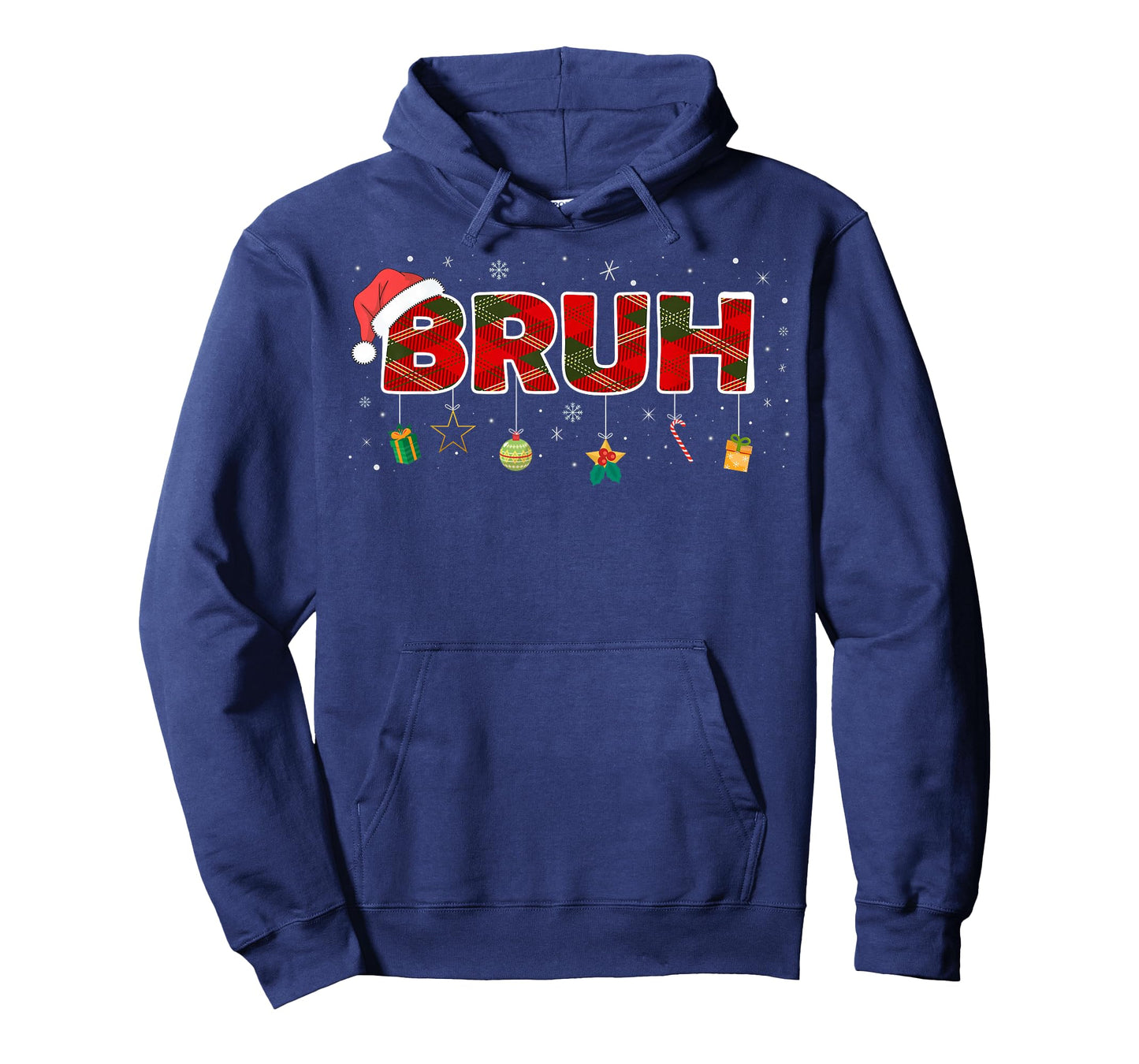Bruh Funny Christmas Red Plaid Teens Boys Kids Xmas Pajamas T-Shirt