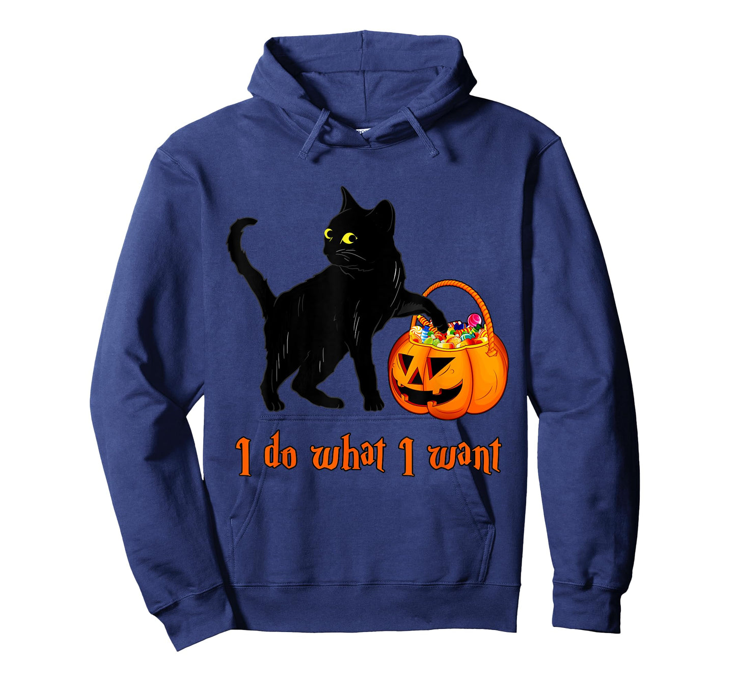 Cat I Do What I Want Halloween Candy Pumpkin Bag Black Cat T-Shirt