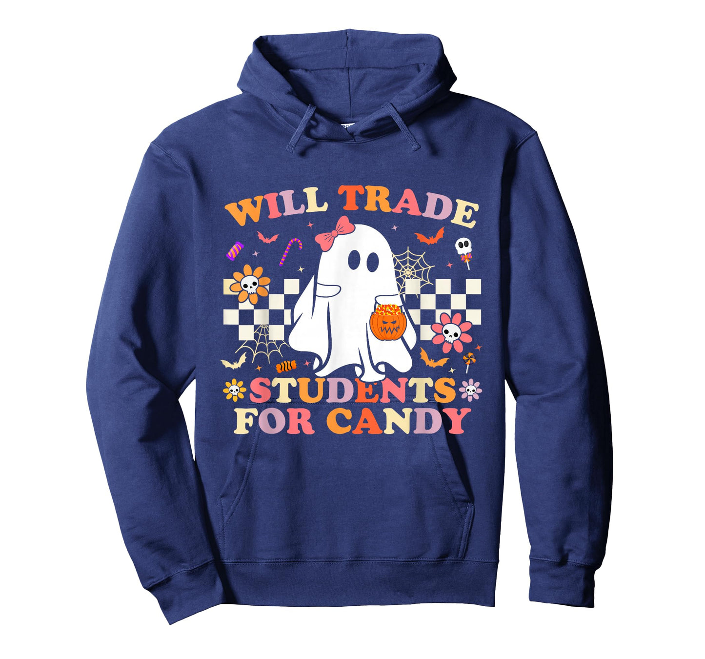 Will Trade Students for Candy Halloween Teacher Ghost Funny T-Shirt