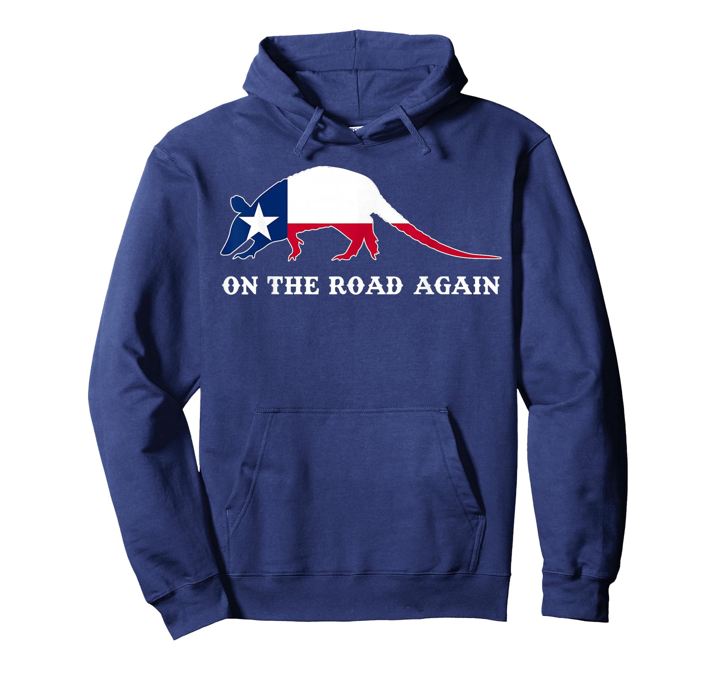 Funny Armadillo Shirt On the Road Again Texas Flag Gift T-Shirt