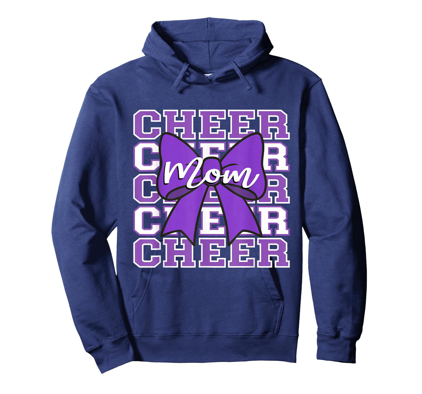 Football Cheer Mom Game Day Purple Bow Cheerleading T-Shirt
