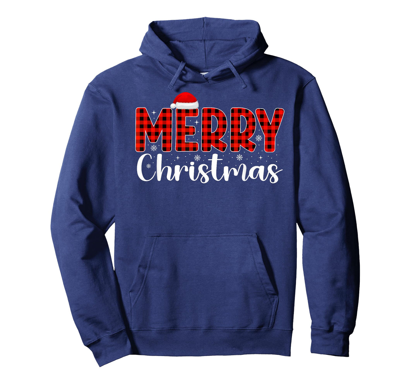 Merry Christmas Buffalo Plaid Red Santa Hat Xmas Pajamas T-Shirt