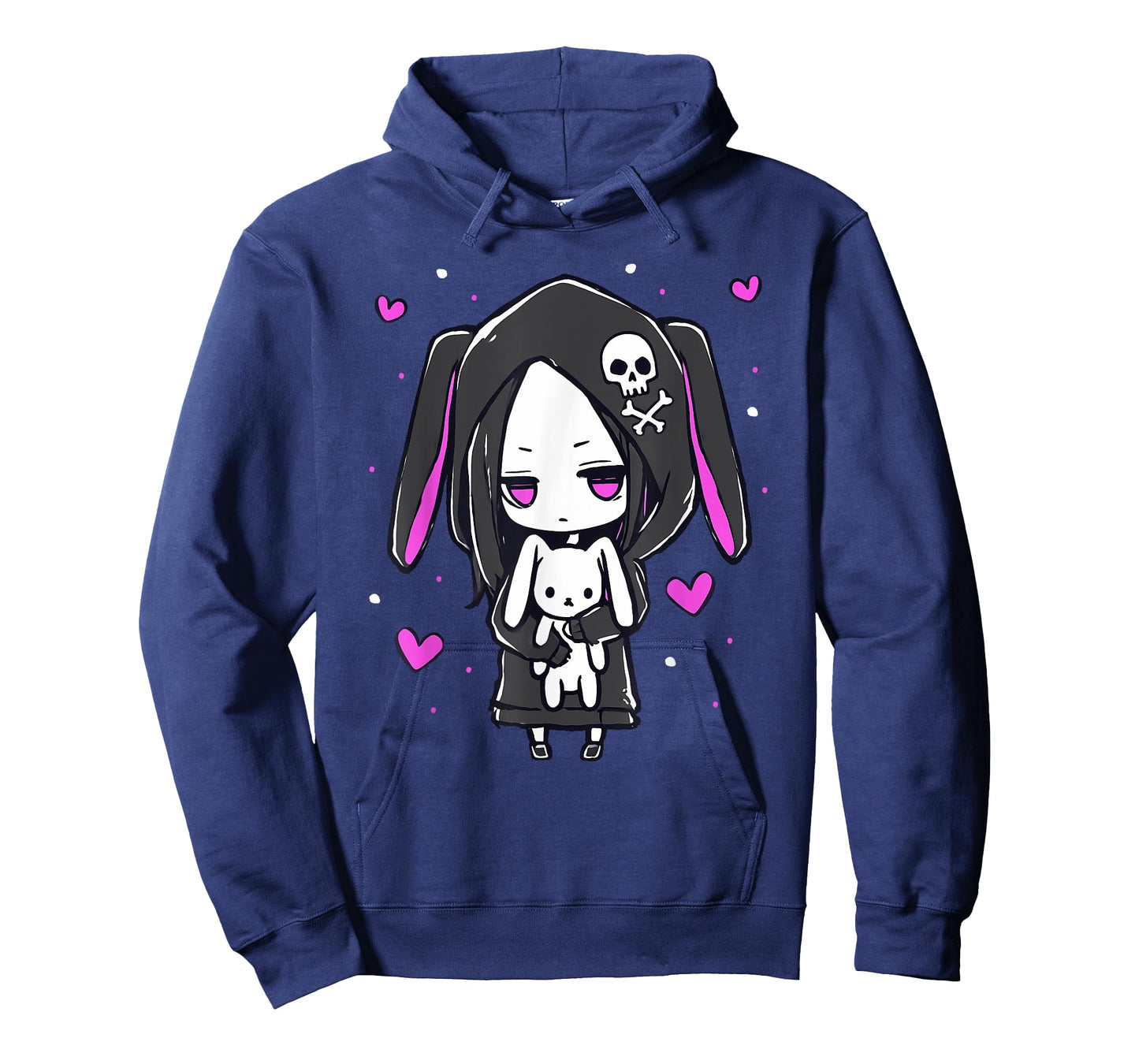 Kawaii Goth Bunny Anime Pastel Emo Creepy Cute Girl T-Shirt