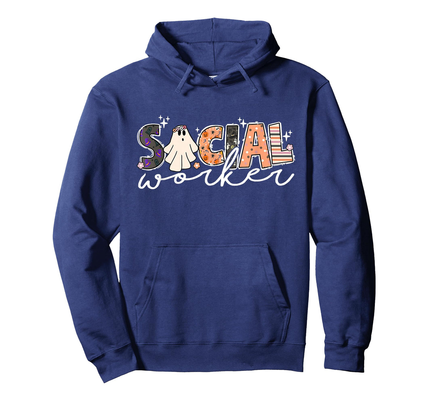 Social Worker Halloween School Social Work Retro Ghost Funny T-Shirt