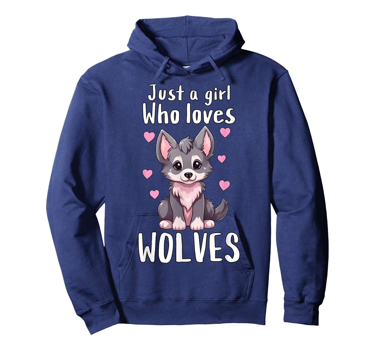 Just A Girl Who Loves Wolves - Cute Grey & Pink Baby Wolf T-Shirt
