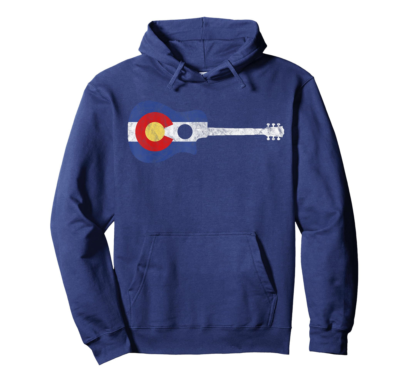 State Flag of Colorado Music - Distressed Acoustic Guitar T-Shirt
