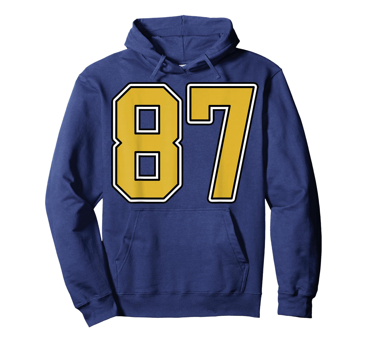 Old Gold Black White Sports Number 87 Jersey Uniform Player T-Shirt