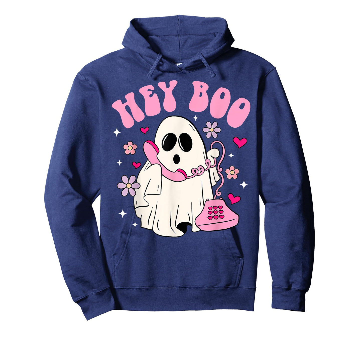 Groovy Hey Boo Cute Ghost Funny Halloween Women Kids Girls T-Shirt