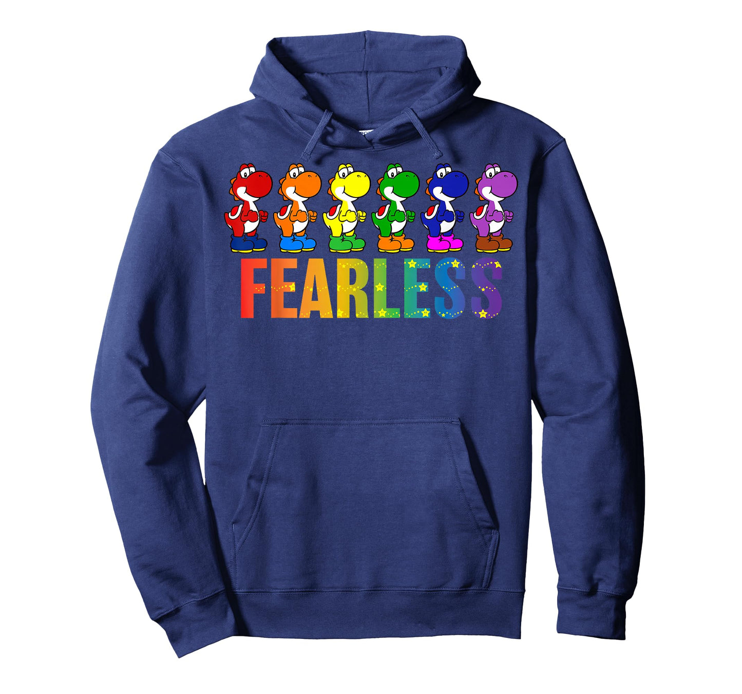 Super Mario Bros Pride Yoshi Fearless Rainbow Line Up T-Shirt