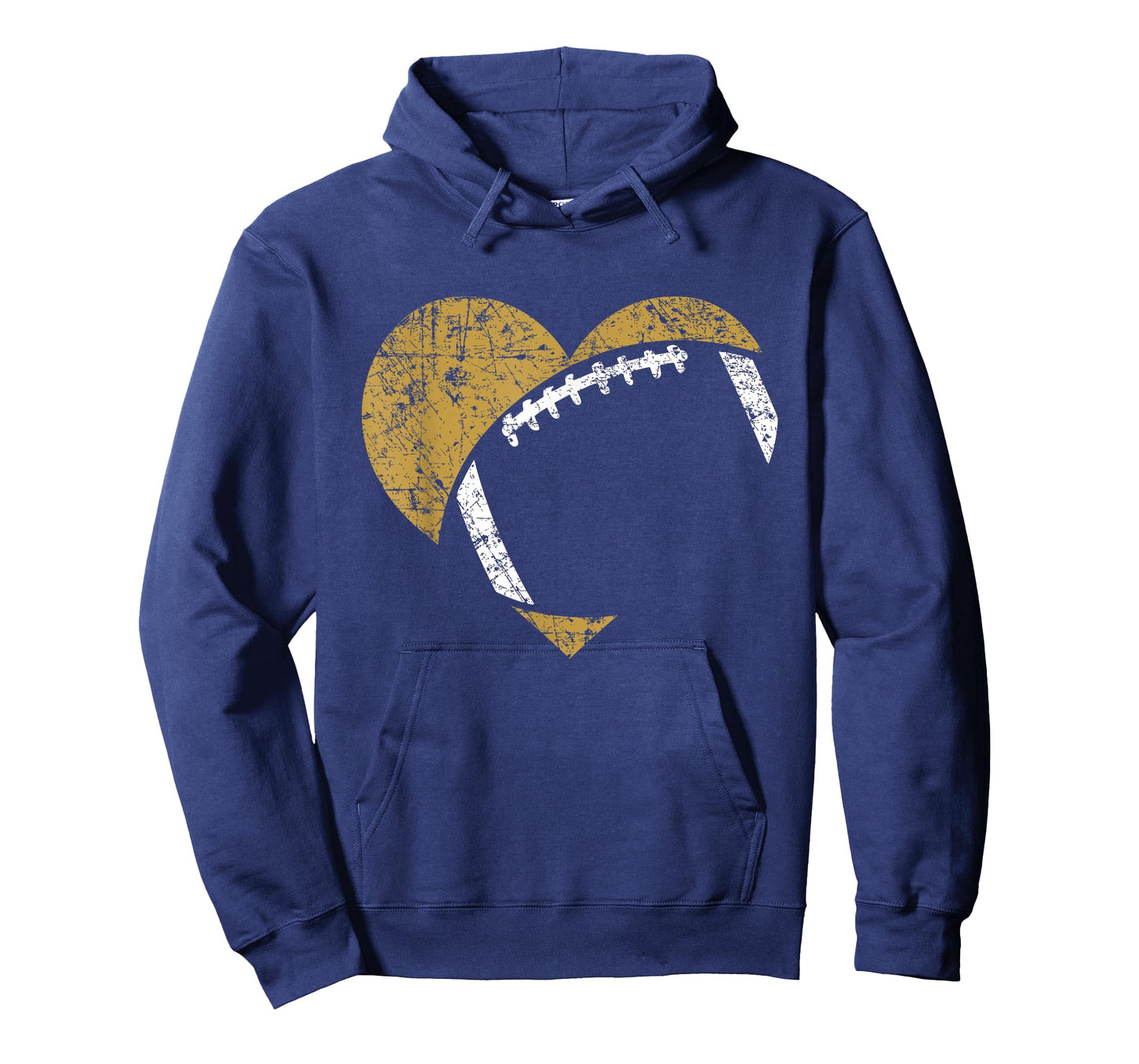 Football Heart Cutout Gold White Team Game Gift T-Shirt