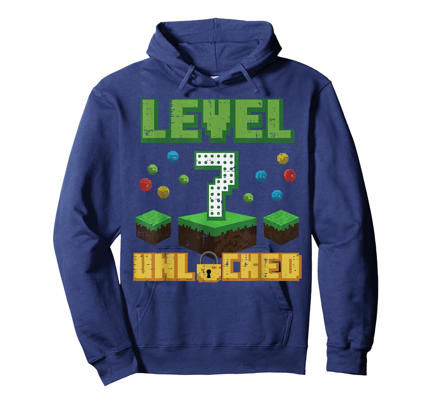 Level 7 Unlocked Pixel Gamer 7th Birthday Gaming Boys Kids T-Shirt