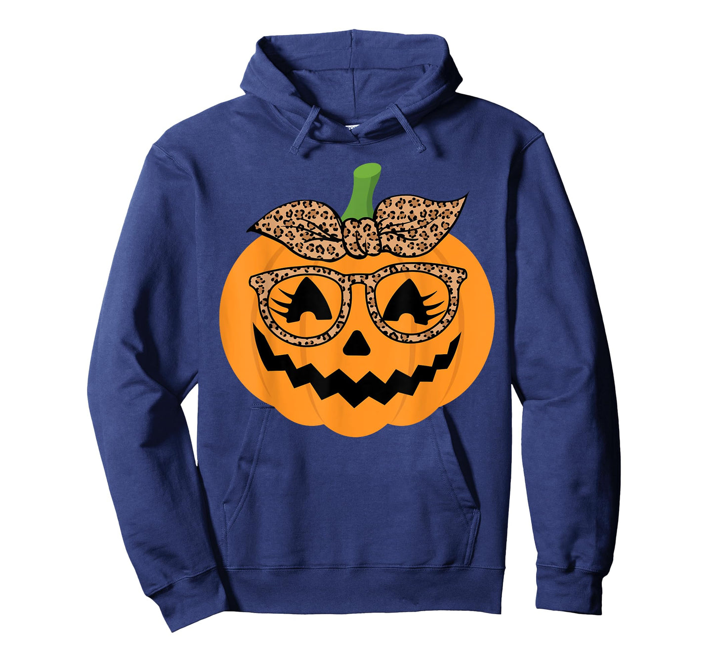 Cute Pumpkin Leopard Glasses and Bandana Halloween Costume T-Shirt