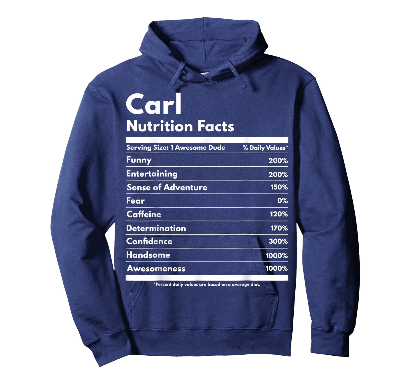 Carl Gift Nutrition Facts Funny Personalized Name Carl T-Shirt