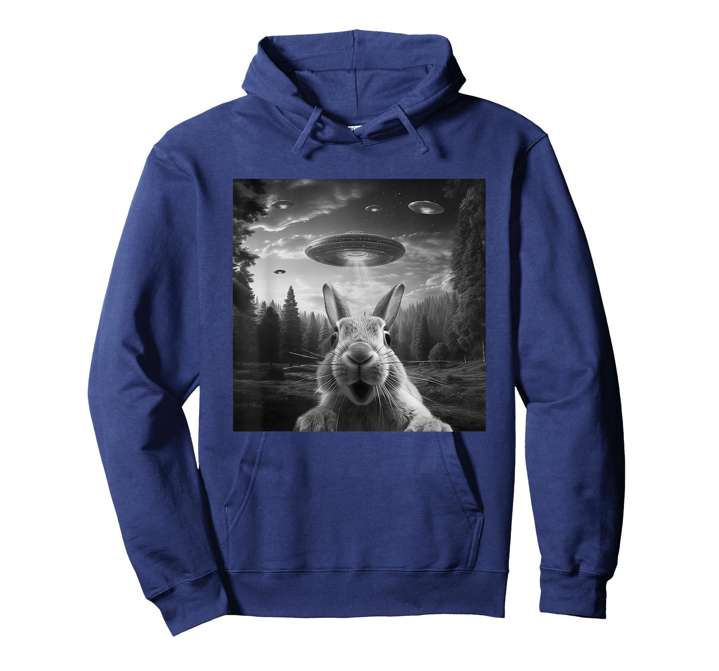 Alien UFO Selfie Bunny Spaceship Weirdcore Funny Rabbit T-Shirt