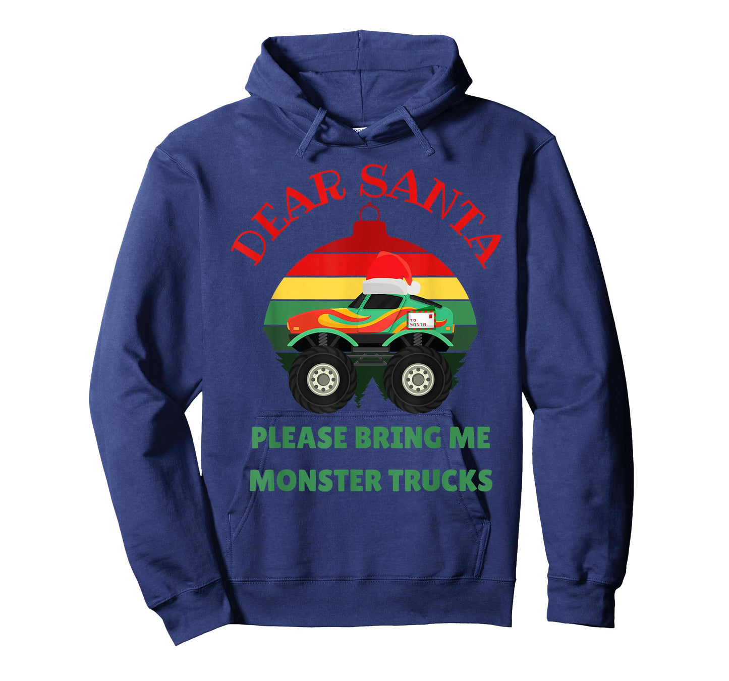Loves Monster Trucks Christmas Pajama Kids Toddler Baby 5T T-Shirt