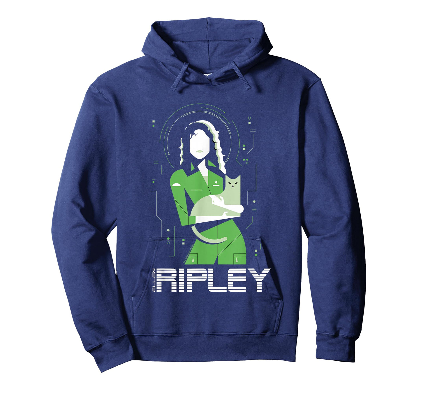 Aliens Iconic Strong Ellen Ripley Silhouette Chest Portrait T-Shirt