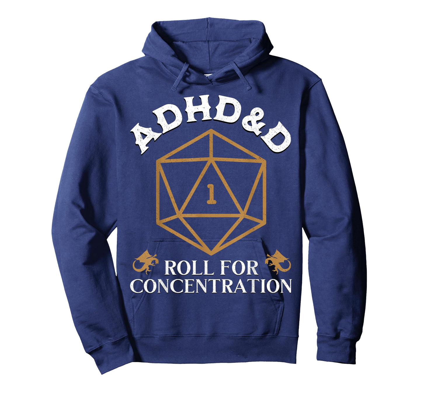 Fantasy Role-Playing Game Custom Vintage ADHD&D Roll For Concentration DnD Unisex-Adult Black Small T-Shirt