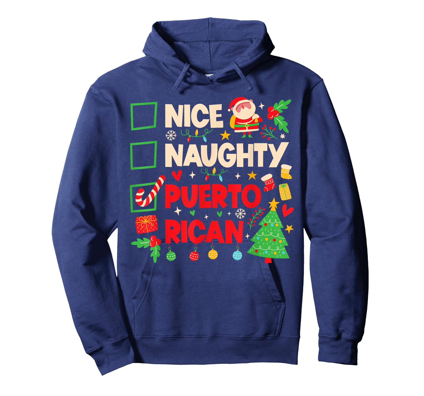 Nice Naughty Puerto Rican Puerto Rico Women Christmas Santa T-Shirt