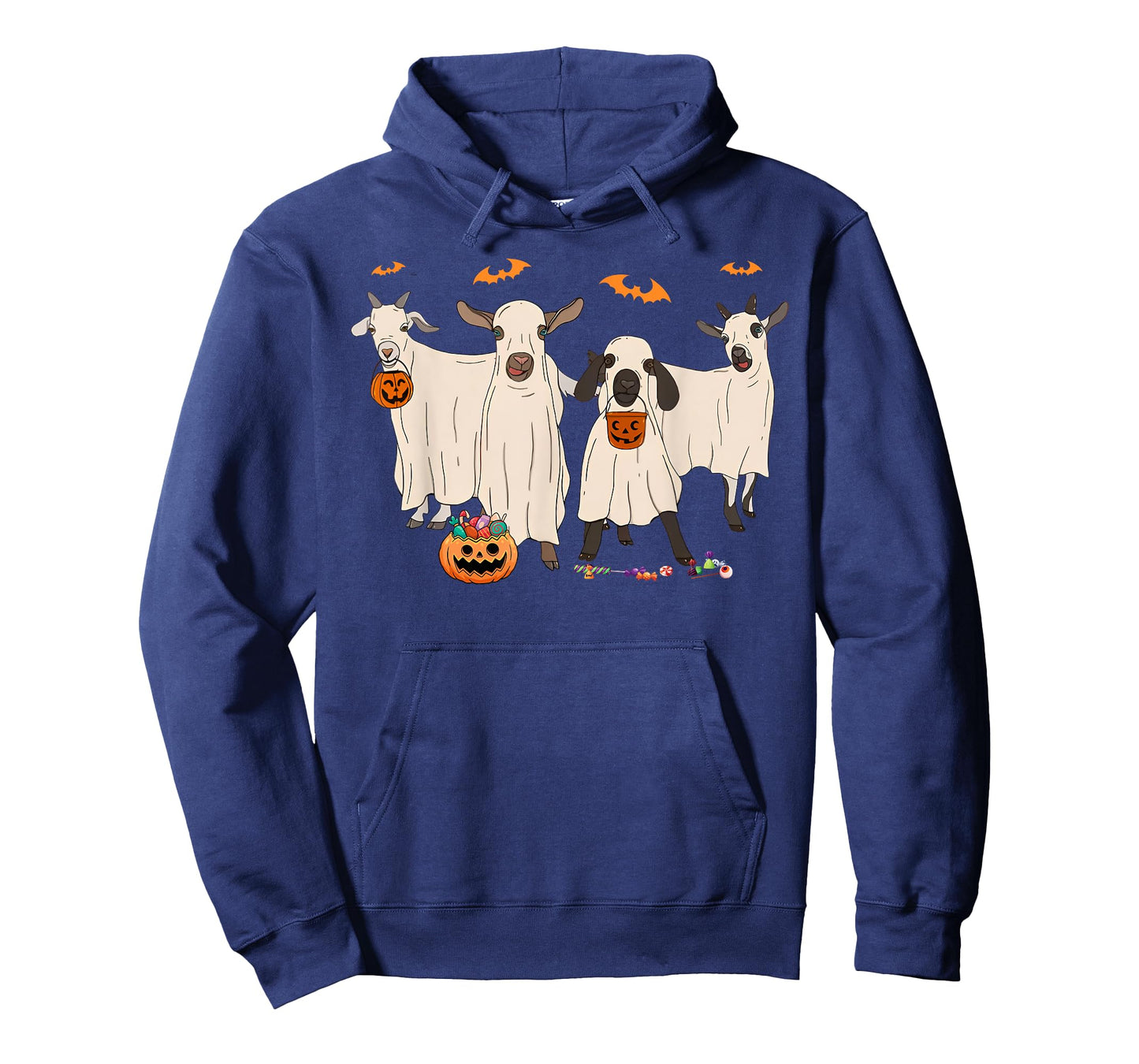 Funny Goat In Ghost Costume Happy Halloween Day Girls Boys T-Shirt