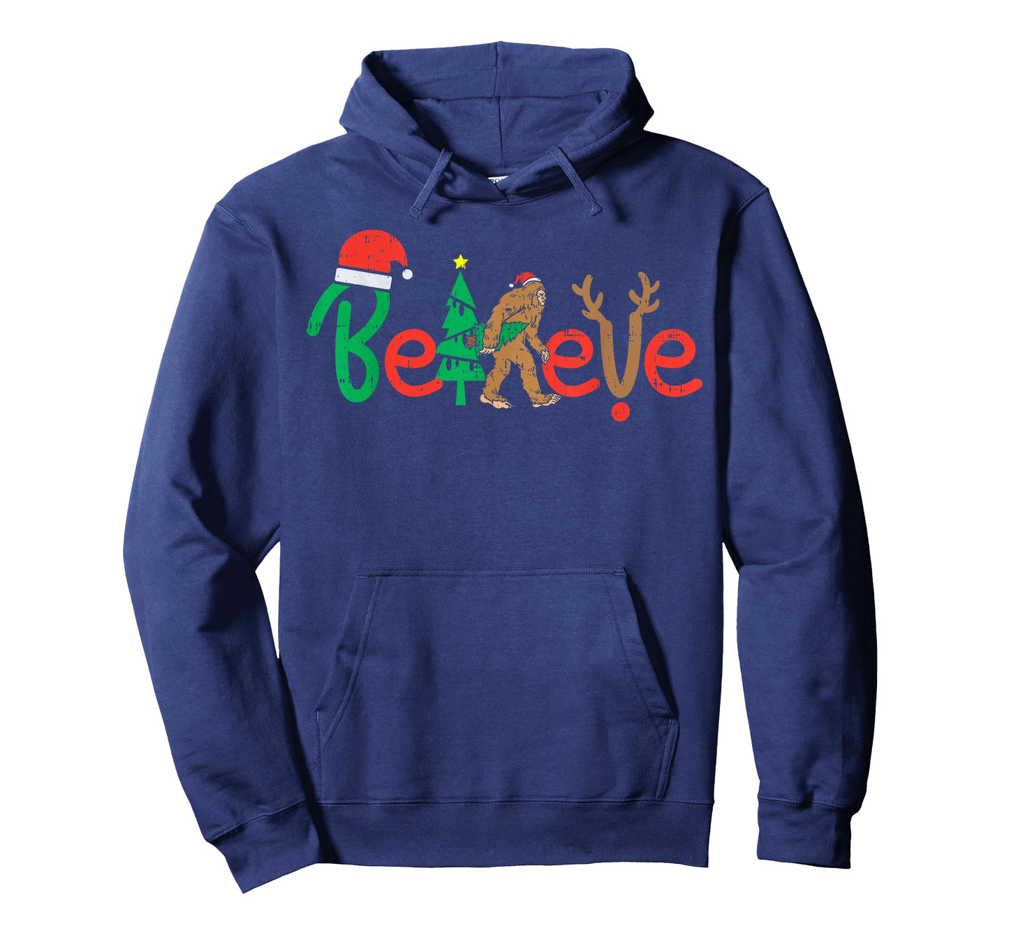 Believe Bigfoot Sasquatch Santa Reindeer Christmas Tree Gift T-Shirt