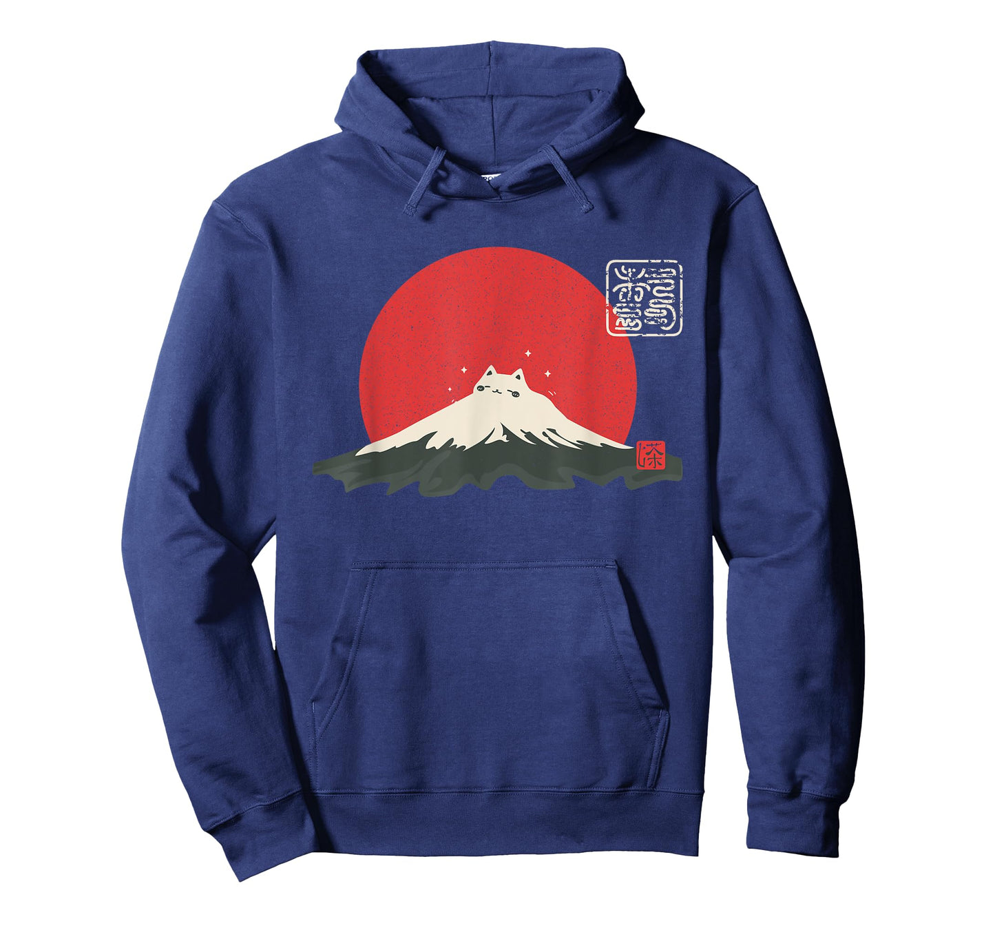 Vintage Japanese Cat Kawaii Anime Mountain Fuji T-Shirt