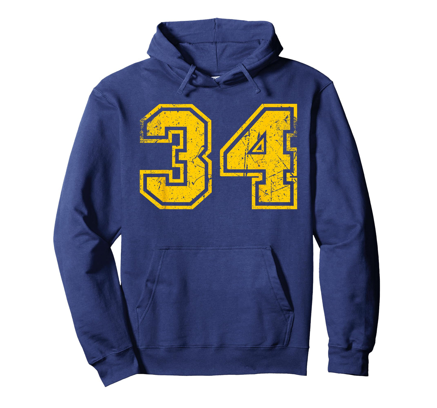 Vintage #34 Sport Yellow Uni Number T-Shirt