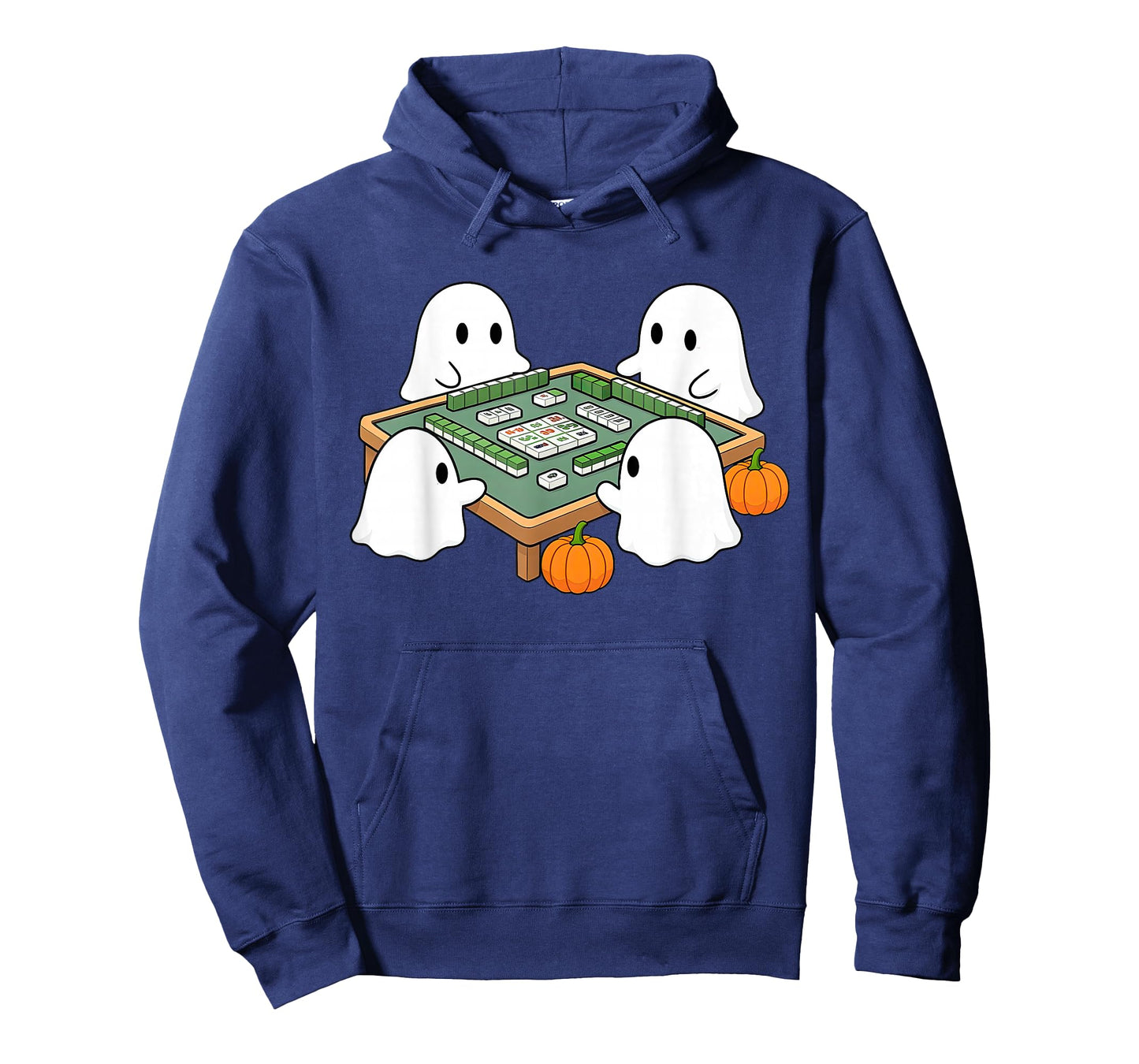 Halloween Ghost Playing Mahjong Spooky Season Game Day Fall T-Shirt