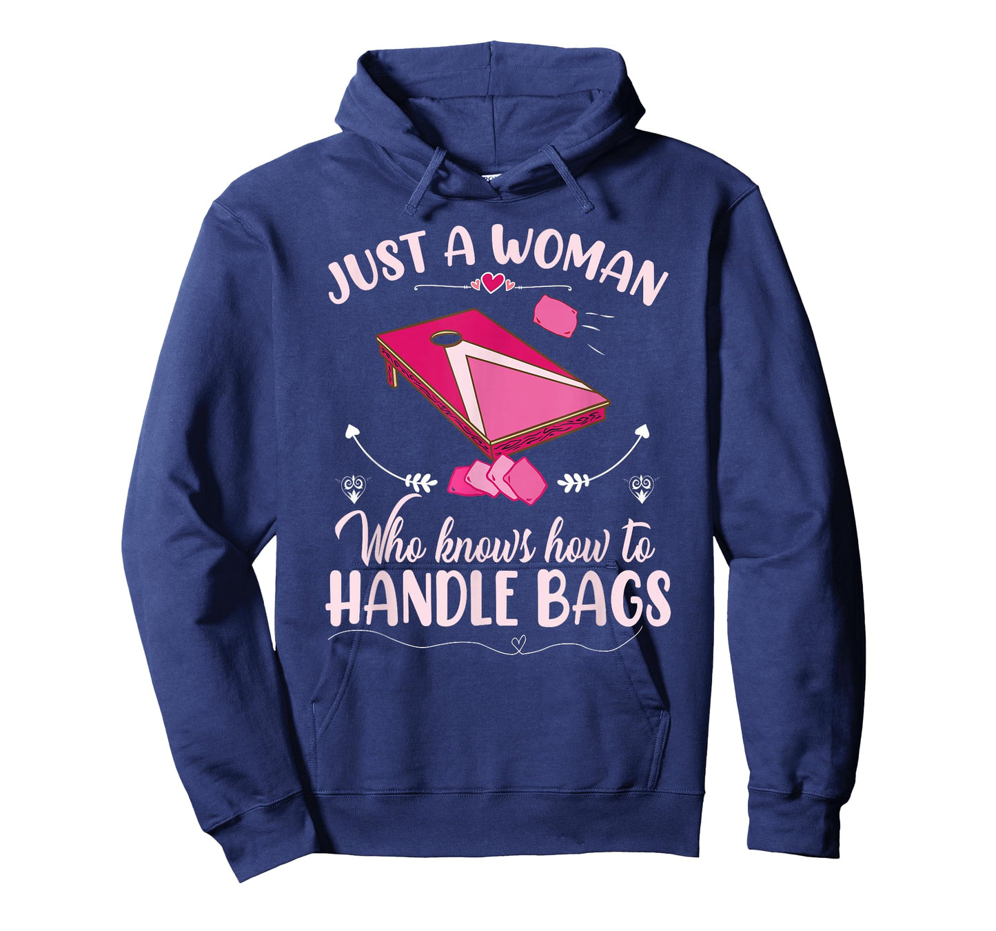 Just a woman who knows how to handle bags | Women Cornhole T-Shirt