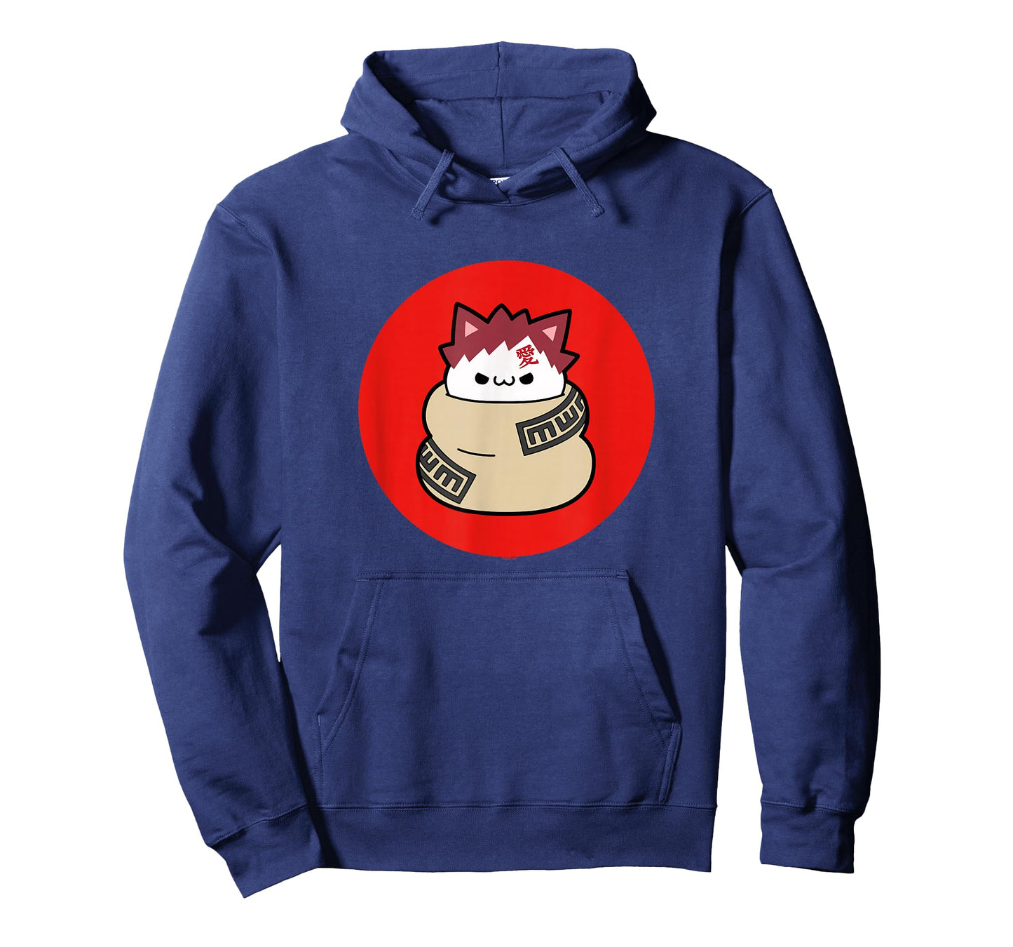 Nyaruto Cute Grumpy Gaara Cat Red Circle Big Chest Portrait T-Shirt