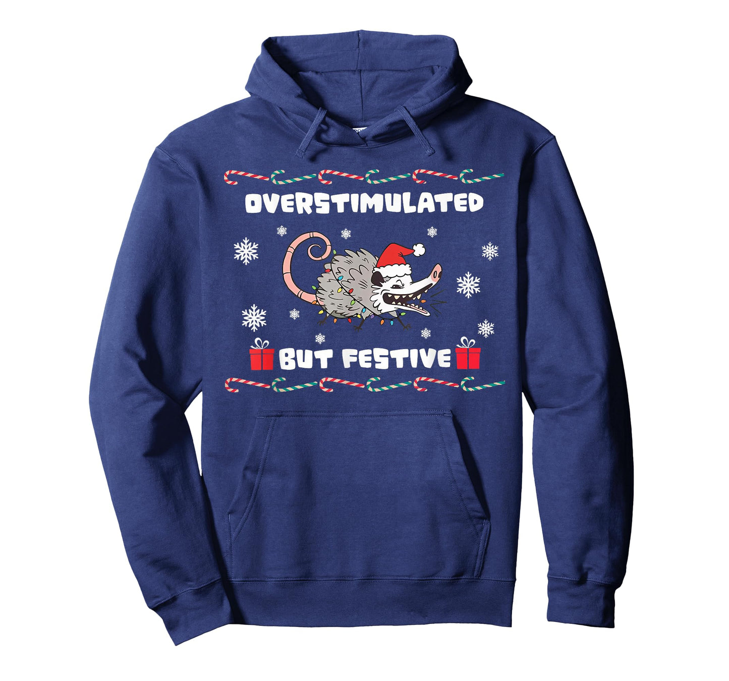 Overstimulated But Festive Mouse Santa Claus Christmas T-Shirt