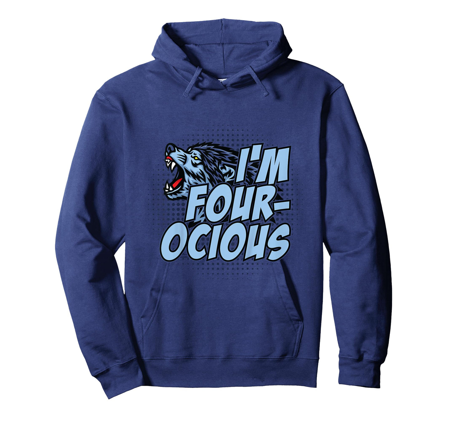 Fourocious Birthday for 4 Years Old Kid and Wolf Lover Gift T-Shirt